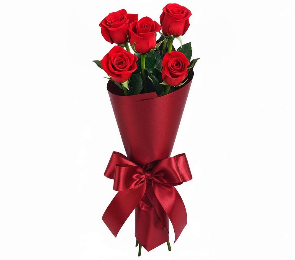 Букет 5 Красных роз Эдлесс Лав в Правдинском