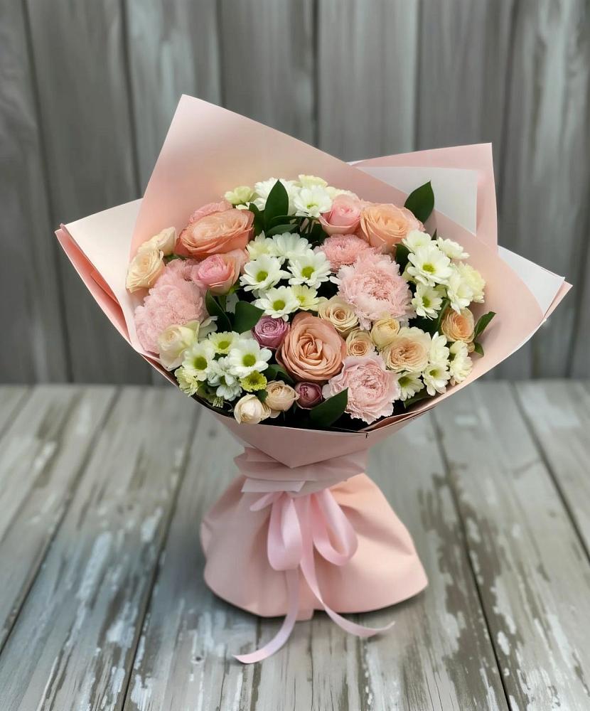 Букет цветов из: Гвоздики, Розы и Хризантемы в Правдинском