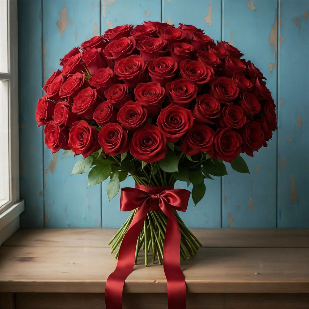 Букет Красные розы Блэк Меджик в Правдинском