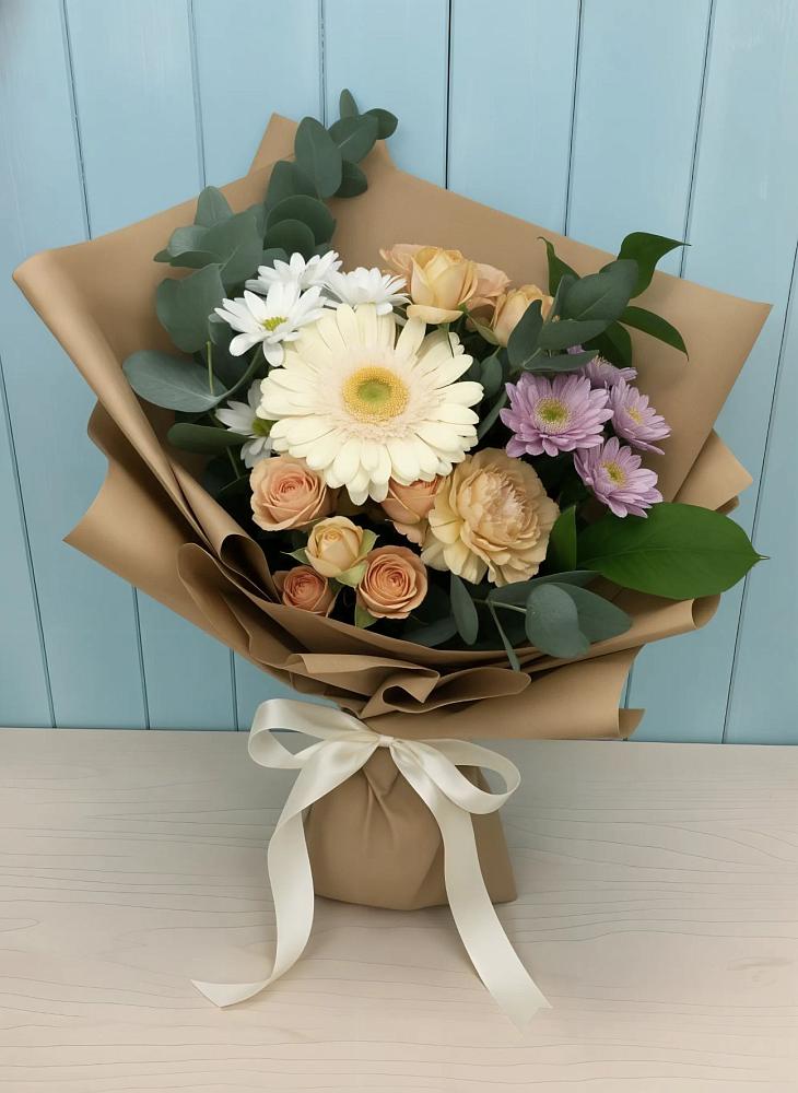 Букет цветов из: Герберы и Хризантемы в Правдинском