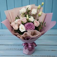 Букет цветов из:  Розы и Лизиантусы #REPLACE_PRED# Правдинском