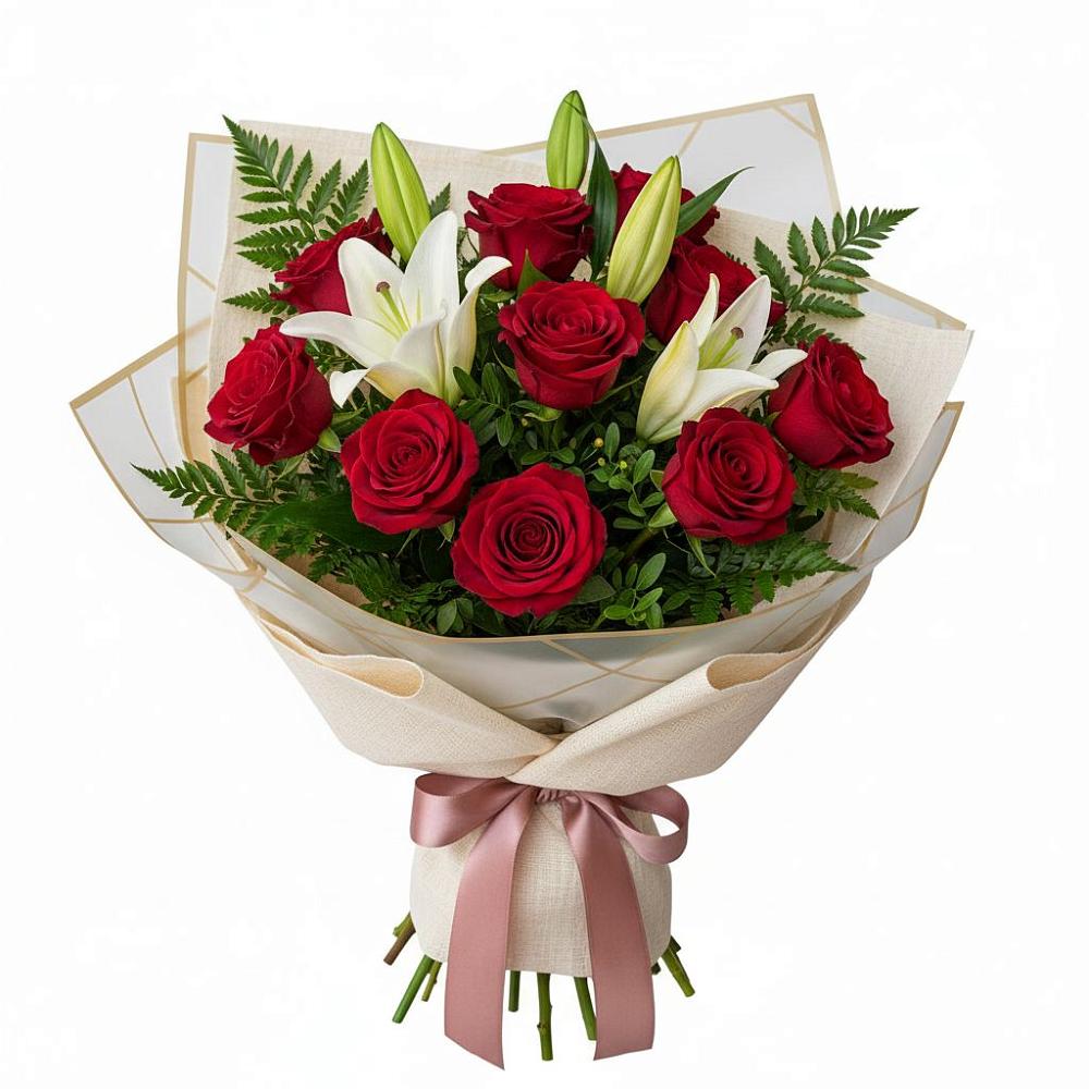 Букет цветов из: Лилии и Розы в Правдинском