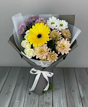 Букет цветов из:  Розы, Герберы и Хризантемы #REPLACE_PRED# Правдинском
