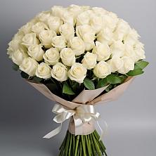 Букет 101 беля роза Белоснежка в Правдинском