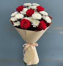 Букет цветов из:  Розы и Хризантемы в Правдинском