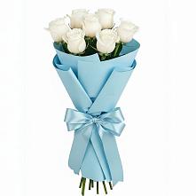 Букет 7 белых роз Проуд в Правдинском