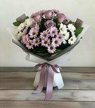 Букет цветов из:  Хризантемы и Розы в Правдинском