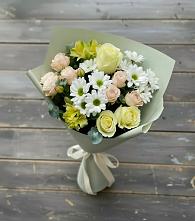 Букет цветов из:  Альстромерии, Розы и Хризантемы в Правдинском